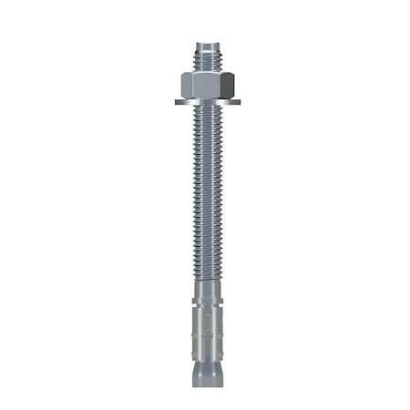 Simpson Strong-Tie Strong-Bolt 2 Wedge Anchor, 1/2 in Dia, 5-1/2 in L, Carbon Steel, Zinc Plated, 25PK STB2-50512C25