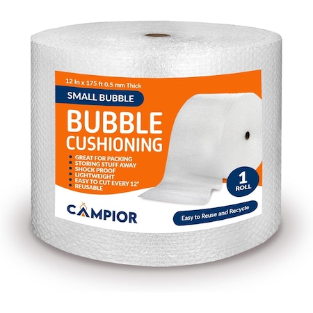 Campior Small Bubble Cushioning Wrap, 175 Ft, Perforated Every 12in, for Moving and Shipping CMPBW11