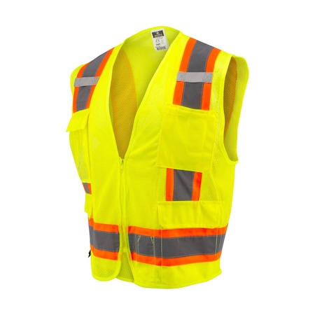 Radians Radians SV6 Two Tone Surveyor Type R Cla, 100% Polyester Mesh, Zipper Closure Closure, Hi-Vis Green SV6-2ZGM-5X