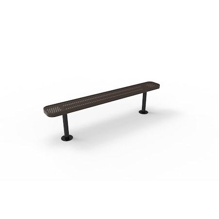 Mytcoat 6ft Outdoor Bench without Back, Surface Mount, Brown, Punched Steel, Industry Standard Coating 804278