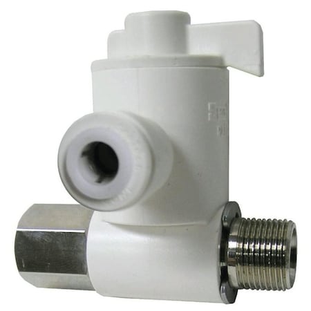 Watts Stop Valve, 1/4 x 3/8 x 3/8 in Connection, Compression, Plastic Body LFP-467CS