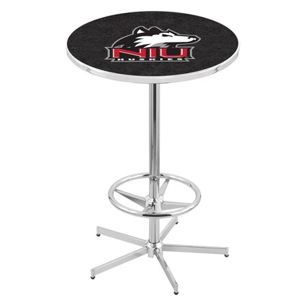 Holland Bar Stool Co 42" Chrome Northern Illinois Pub Table, 36" dia. Top L216C4236NorIll