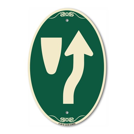 Signmission Keep Right Graphic Only, 12 Inch X 18 Inch Architectural Oval, Heavy Gauge Aluminum A-OV-G-1218-23892