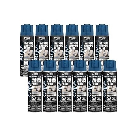 Seymour Midwest Stripe 9-Series Inverted Ground Marking Paint, Precaution Blue net 17oz., 12PK 20953
