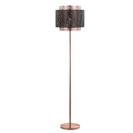 Jonathan Y Tribeca 60.5" Metal LED Floor Lamp, Copper/Black JYL6107A