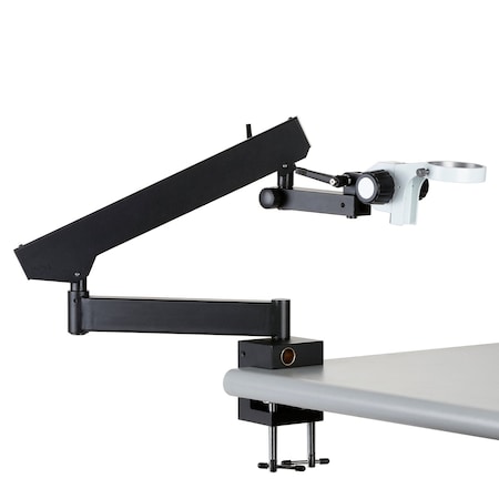 Amscope Articulating Stand with Clamp and 84mm diameter Focusing Rack for Stereo Microscopes ASC-84