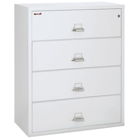 Fireking 4 Drawer, 1 Hr Fire & Impact Rated, 44" Wide Lateral Arctic White 4-4422-CAW