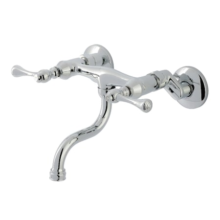 Kingston Brass Double-Handle Wall Mount Bathroom Faucet, Polished Chrome KS2111BL