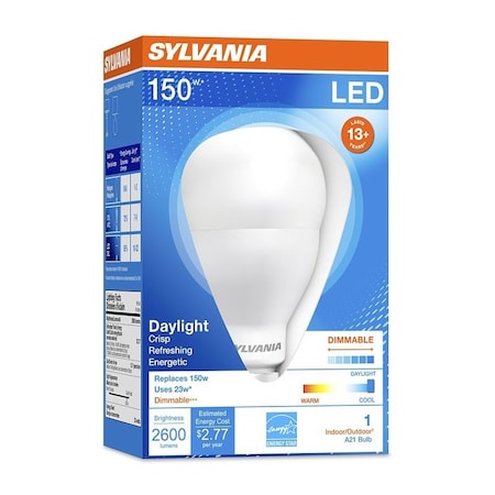 Sylvania Ultra LED Bulb, General Purpose, A21 Lamp, 150 W Equivalent, E26 Lamp Base, Dimmable, Frosted 79735