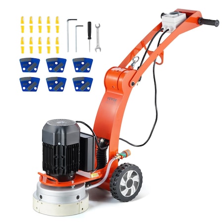 Vevor Concrete Floor Grinder 10" Walk-Behind Polisher 1.7HP Adjustable Machine WKG280