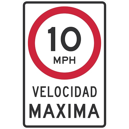 Lyle 10 Mph Velocidad Maxima, 24x36, Engineer Grade, White G-14274-EG_24x36