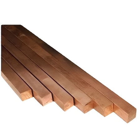 Southern Copper C10100 Oxygen Free Copper Square Bar 2 in Thickness & Width 12.0 in Length C10100SQ2000-12