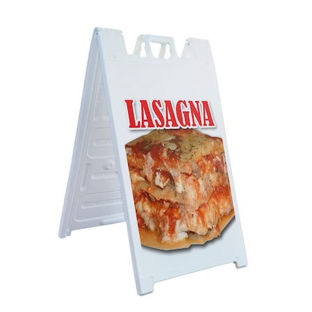 Signmission Lasagna, A-Frame & 2 Sign Inserts, Heavy-Duty Plastic Frame SBHD-C-2436-Lasagna