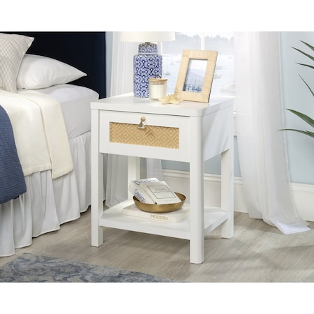 Sauder Isabella Isle Nightstand W/dwr Wh/rat 3a 435693