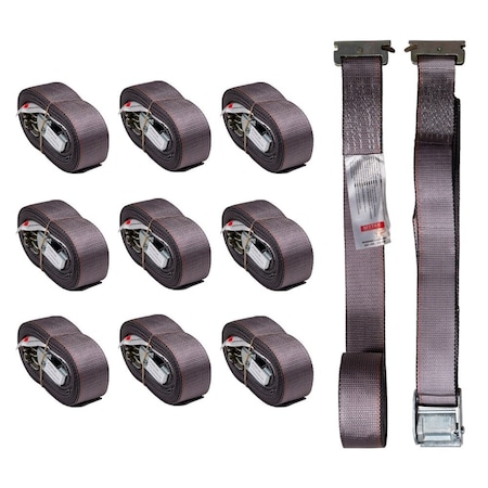 Mytee Products E Track Cam Buckle Strap w/ Spring E Fitting 2 in x 16 ft, 10PK ETKRS16Cx10
