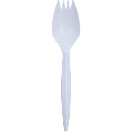 Genuine Joe Medium-Weight Sporks - Polypropylene - White, 1000PK GJO20004