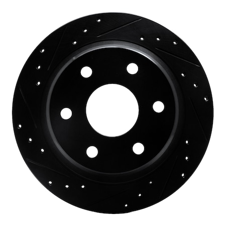Dynamic Friction Co DFC Brake Rotor - Drilled and Slotted - Black 633-48037L