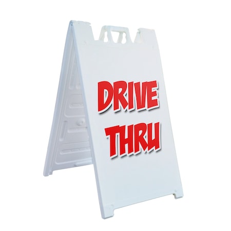 Signmission Drive-thru, A-Frame & 2 Sign Inserts, Heavy-Duty Plastic Frame SBHD-C-2436-Drive-thru