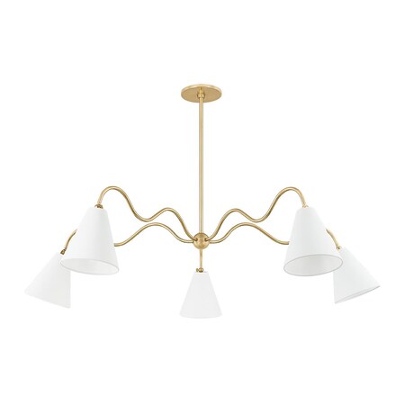 Mitzi Tali Roth X Onda 5 Light Chandelier 63 In. Aged Brass H699805-AGB