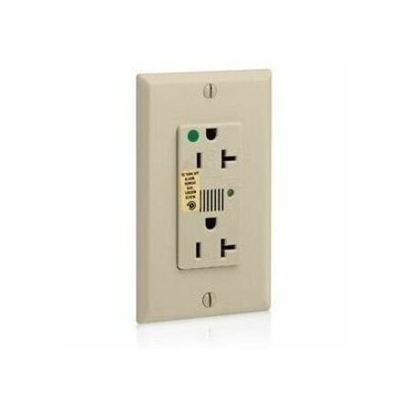 Leviton Straight Blade Receptacle, 5-20R, 20 A, 125V AC, 2 Pole, 3 Wire, Flush Mount, Single, Ivory 8380-I