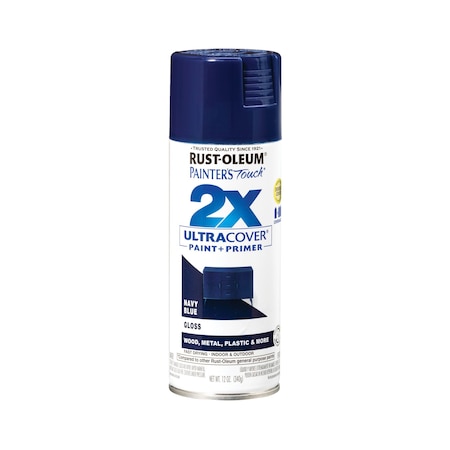 Rust-Oleum Spray Paint, Navy Blue, Gloss, Solvent, 12 Oz 334041