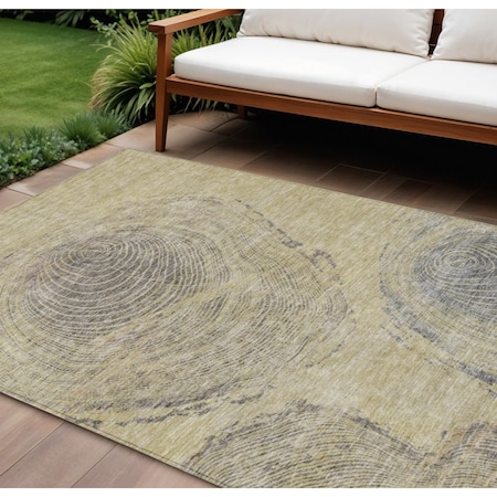 Homeroots 8' X 10' Beige Taupe And Gray Abstract Washable Indoor Outdoor Area Rug 582791