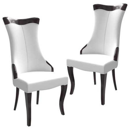 Leisuremod Novara Collection Modern Wooden Dining Chair in Off White Velvet, 2PK NC20CRF2