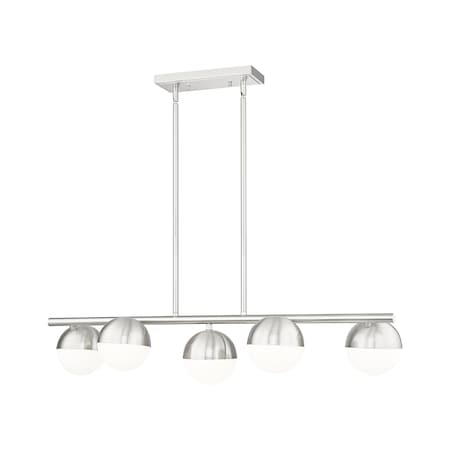 Z-Lite Realm Sphere 5 Light Linear Chandelier, Brushed Nickel, 42 In W 7517-5L-BN