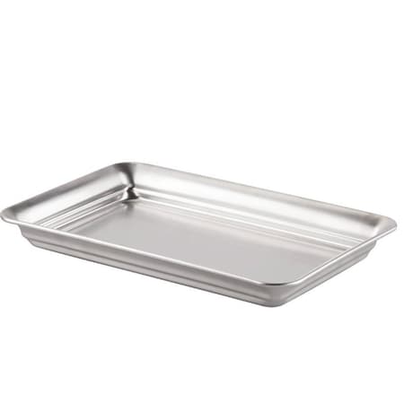 Interdesign Bathroom Tray, 9.7 in L, 6.3 in W, 1 in H, Stainless Steel, Silver 2870