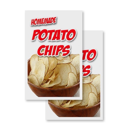Signmission Homemade Potato Chips, Vinyl Decals Only 24 Inch x 36 Inch, Vinyl Decal, 2PK DSB-2436-2PACK-Homemade Potato Chips
