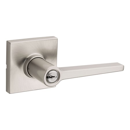 Safelock Daylon Lever with Square Rose Storeroom Lock with 4AL Latch and RCS Strike Satin Nickel Finish SL6500DALSQT-15