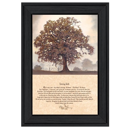 Homeroots Living Life 1 Black Framed Print Wall Art 406466