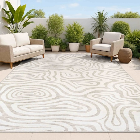 Jonathan Y Eryx Modern Bohemian Abstract Organic Reversible Machine-Washable Gray/Cream 4 ft. x 6 ft. Area Rug SVH103A-4