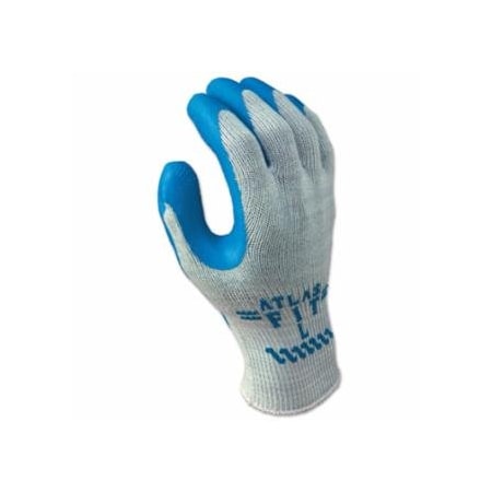 Showa ATLAS 300 Latex Coated Fingertips/Palm Gloves, Medium, Blue/Gray 845-300M-08