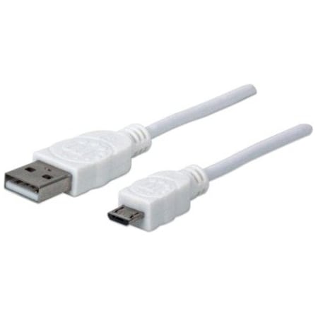 Manhattan - Strategic 3.3 FT USB 2.0 CBL AM-MICRO BM WHT 323987