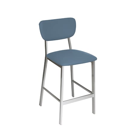Bfm Seating Hamilton Side Barstool, Grade 3 Vinyl Seat & Back - Steel Frame - Platinum Finish JS10B2012-2012PL