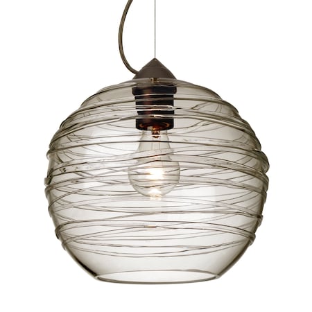 Besa Lighting Wave 10 Cord Pendant, Smoke, Bronze Finish, 1x60W Incandescent 1KX-462702-BR