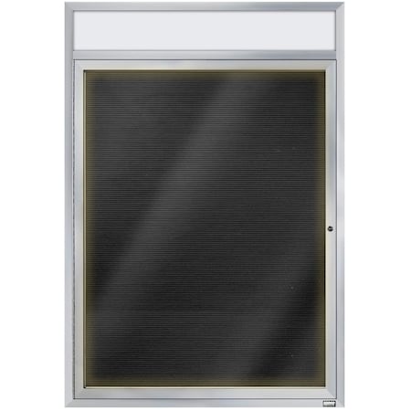 Aarco Illuminated Enclosed Letter Board Directory w/ Clear Satin Anodized Al Frame and Header, 48''Hx36''W ADC4836HI