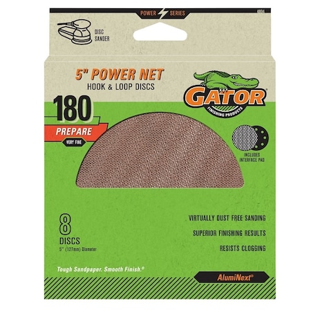 Gator Power Net Disc, 5 in Dia, 180 Grit, Very Fine 4804