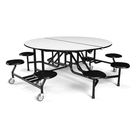 Palmer Hamilton Round Mobile Stool Table, 60" dia. W, 29" H, Gray Glace 59T122960RD-S8