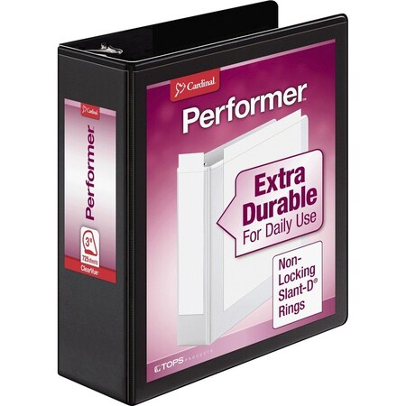 Cardinal Performer ClearVue SlantD Ring Binder, Black CRD17601