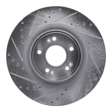 Dynamic Friction Co DFC Brake Rotor - Drilled and Slotted - Silver 631-03058L