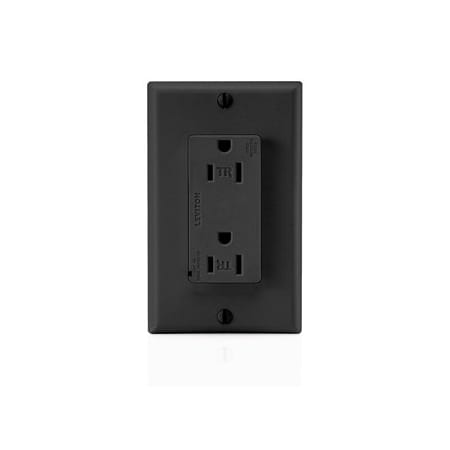 Leviton Surge Protector Receptacle, 15 Amp, 125 Volt, 5-15R NEMA, Black T5280-E