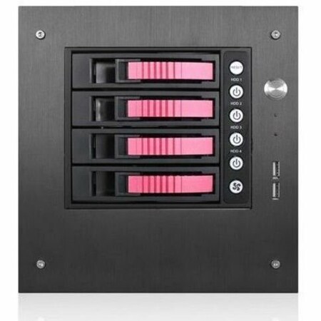 Istarusa NoPowerSupply Compact Stylish 4x 3.5" Hotswap Mini-ITX Case (Red/Blk) S-35-B4RD