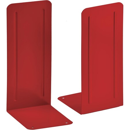 Acrimet Steel Metal Jumbo Bookends for Shelves, Heavy Duty, for Large books, Red, 2PK 294.8
