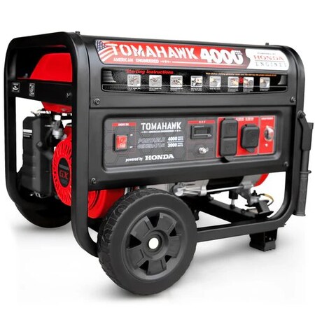 Tomahawk Power 4000 Watt Honda Powered Generator Super Quiet Portable Gas Power Professional Use TG4000H