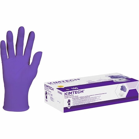 Ansell Purple Nitrile, Nitrile Exam Gloves, 6 mil Palm, Beaded Cuff, Powder-Free, XS, 1000 PK, Purple 55080