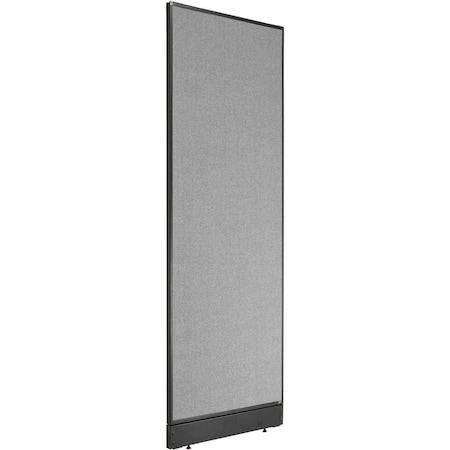 Global Industrial Interion Office Partition Panel with Pass-Thru Cable, 24-1/4"W x 76"H, Gray 277662PGY