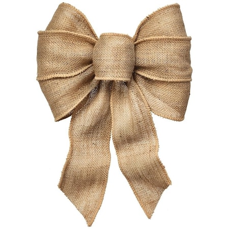 Holiday Trims Wired Bow, Burlap, Natural 6112