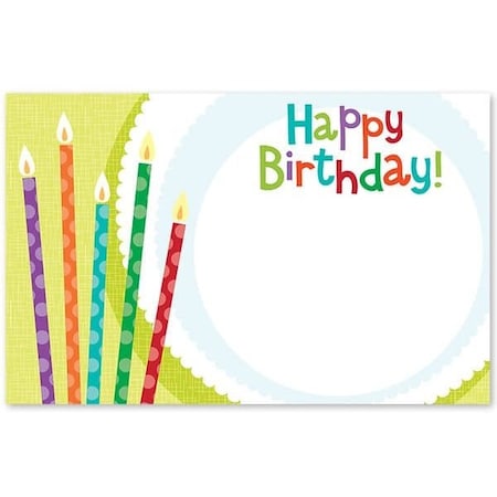 Nashville Wraps Happy Birthday Candles Enclosure Card, 3.5x2.25, 50PK AC7127